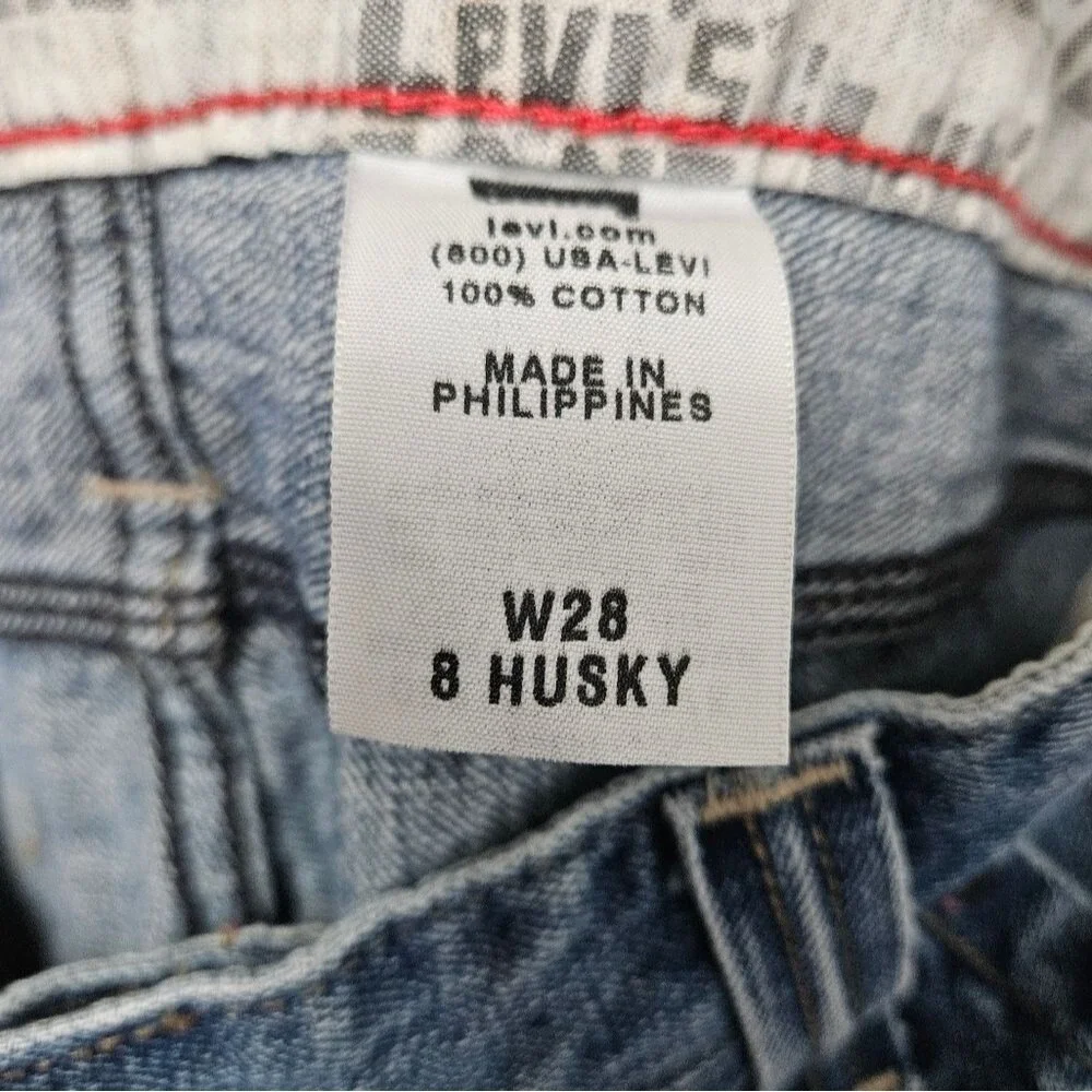 Levi's Carpenter Jeans Boys 8 Husky Blue Medium Wash Utility Denim Pants W28